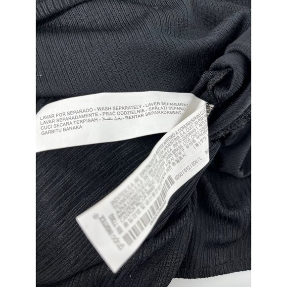 Zara sleeveless shift dress cover up Large deep v neck with tie black - Picture 9 of 10